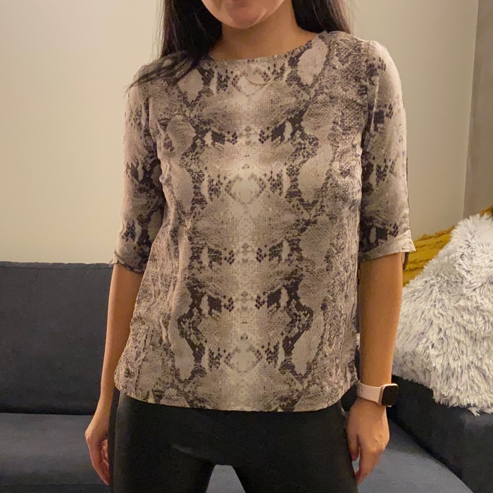 Mango Snake Print Blouse